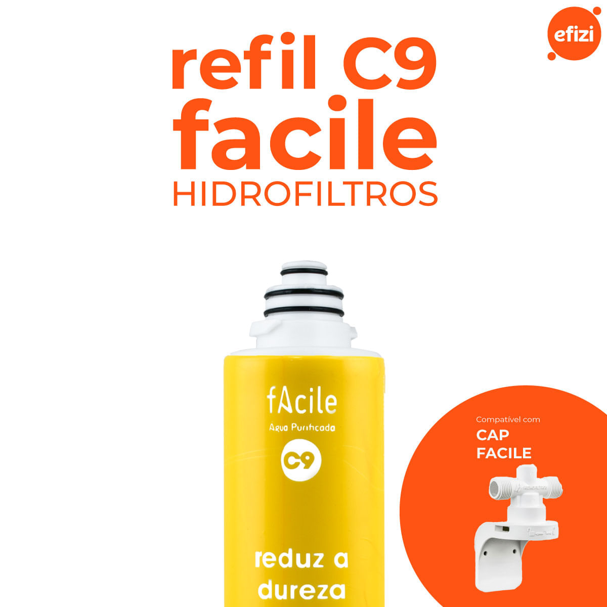 Refil Filtro Facile C9 Contra Dureza Hidrofiltros
