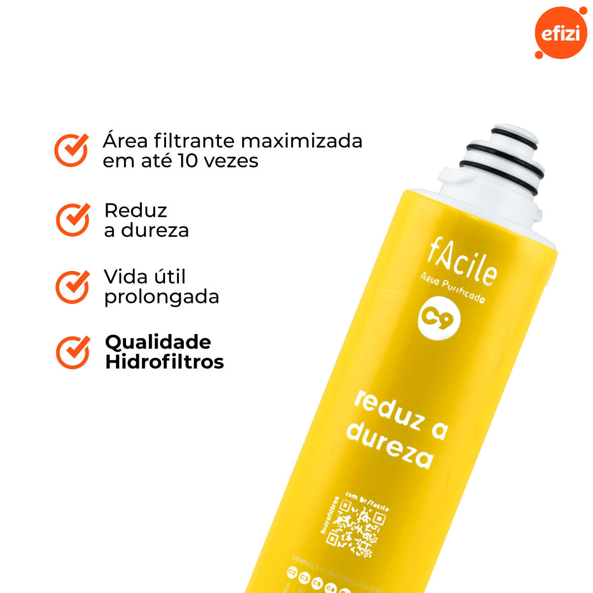 Refil Filtro Facile C9 Contra Dureza Hidrofiltros