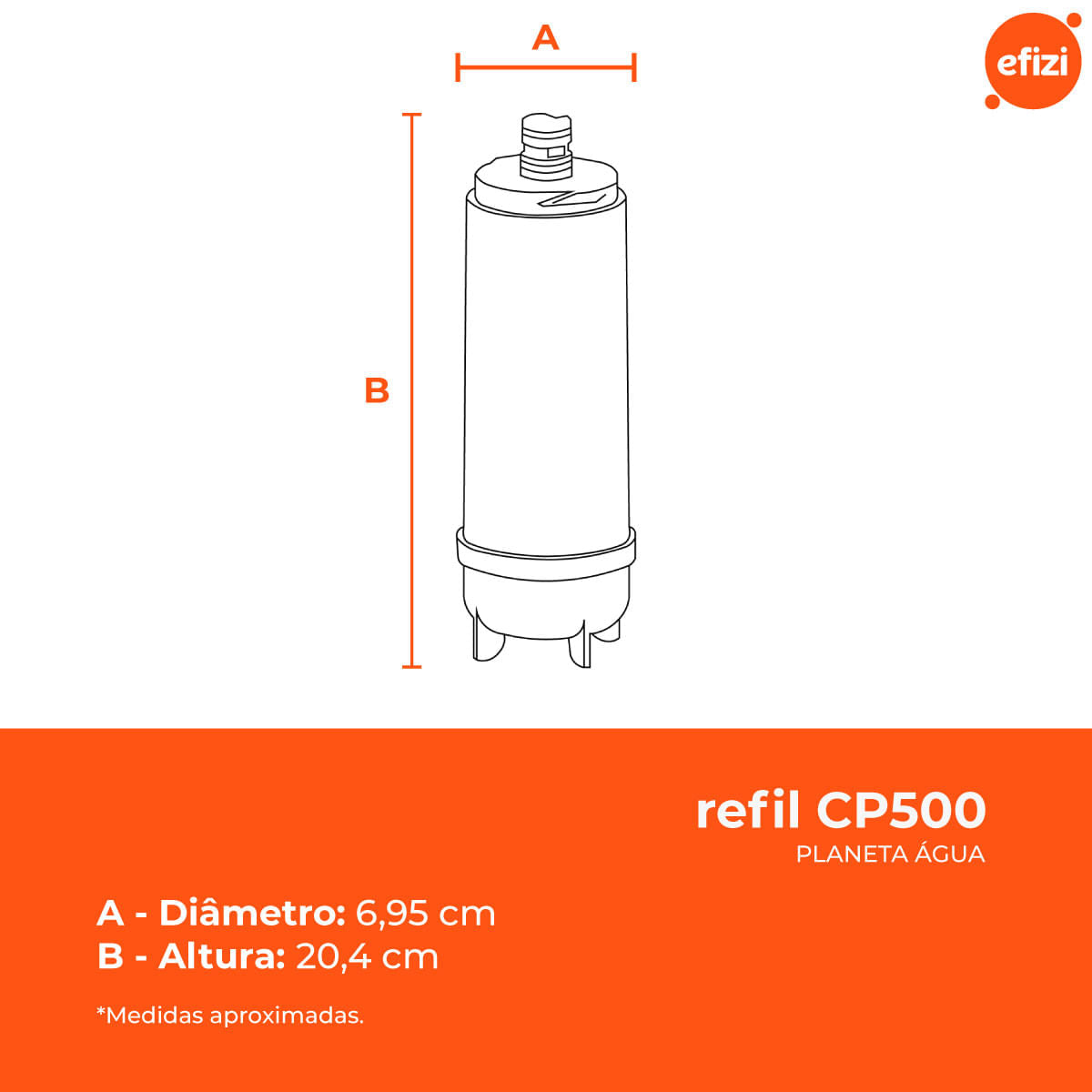 Refil Filtro CP500 Bico Maior Planela Água
