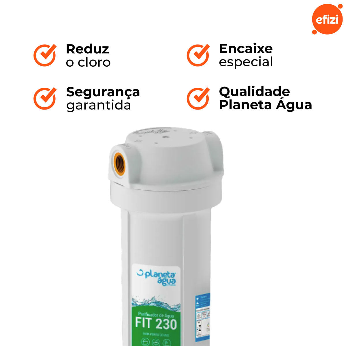 Filtro Purificador Fit 230 9.3/4" Reduz Cloro Planeta Água