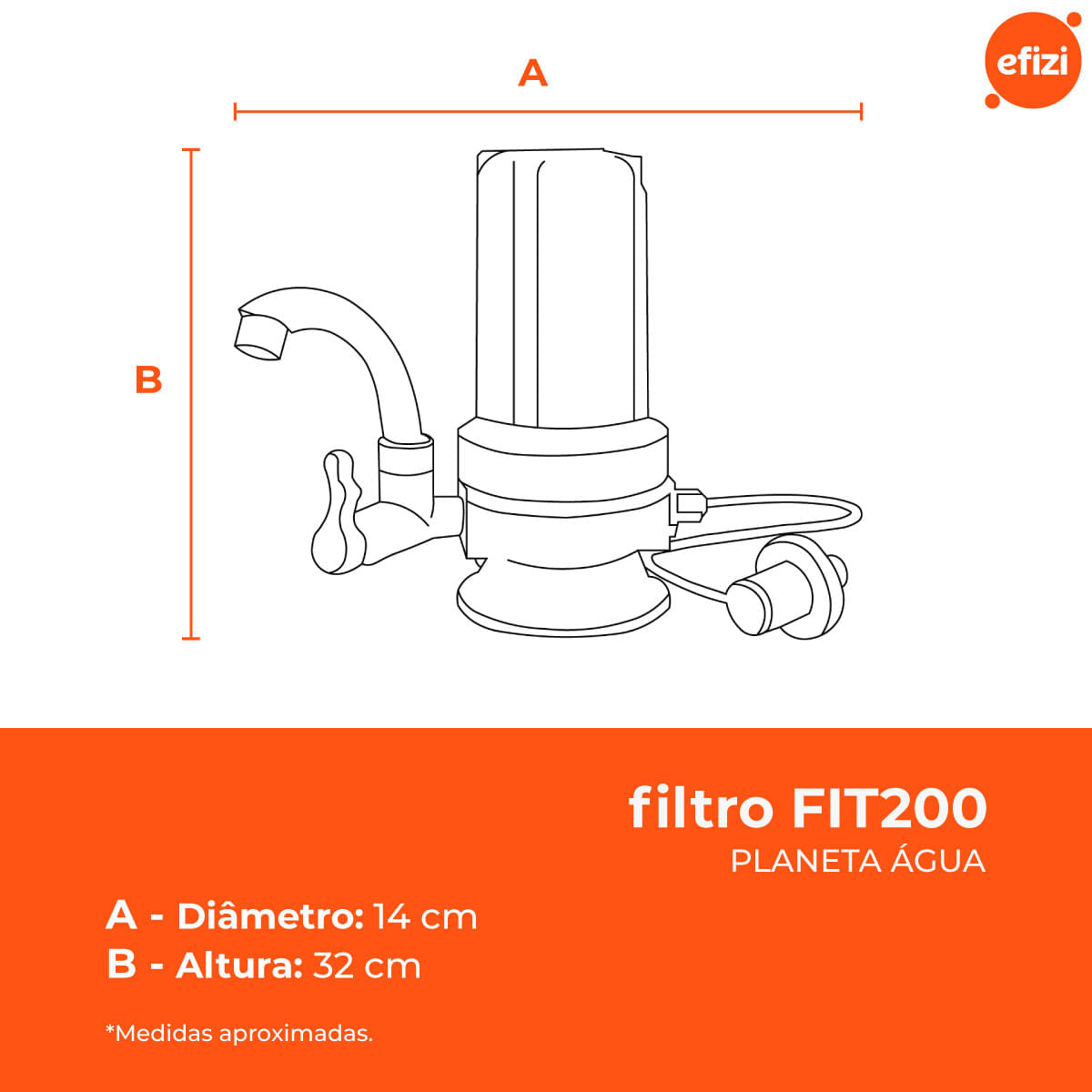Filtro Purificador Fit 200 Premium 7" Planeta Água