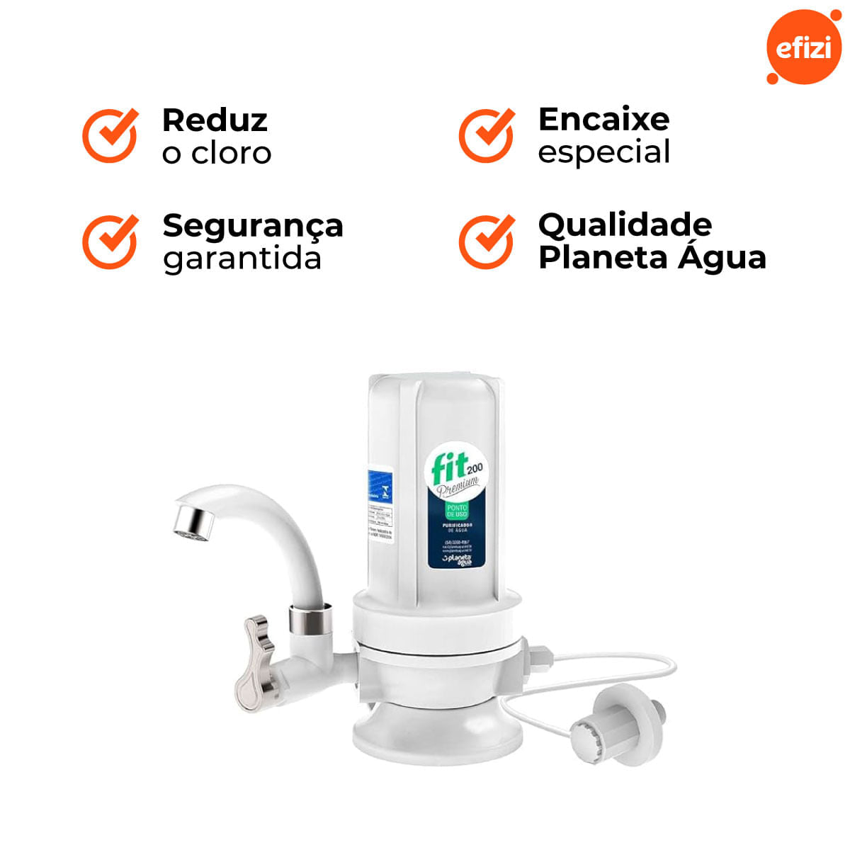 Filtro Purificador Fit 200 Premium 7" Planeta Água