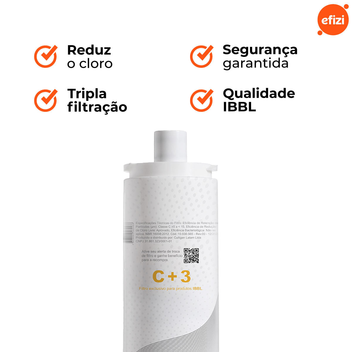 Refil Filtro C+3 Girou Trocou Reduz Cloro E Sedimentos IBBL