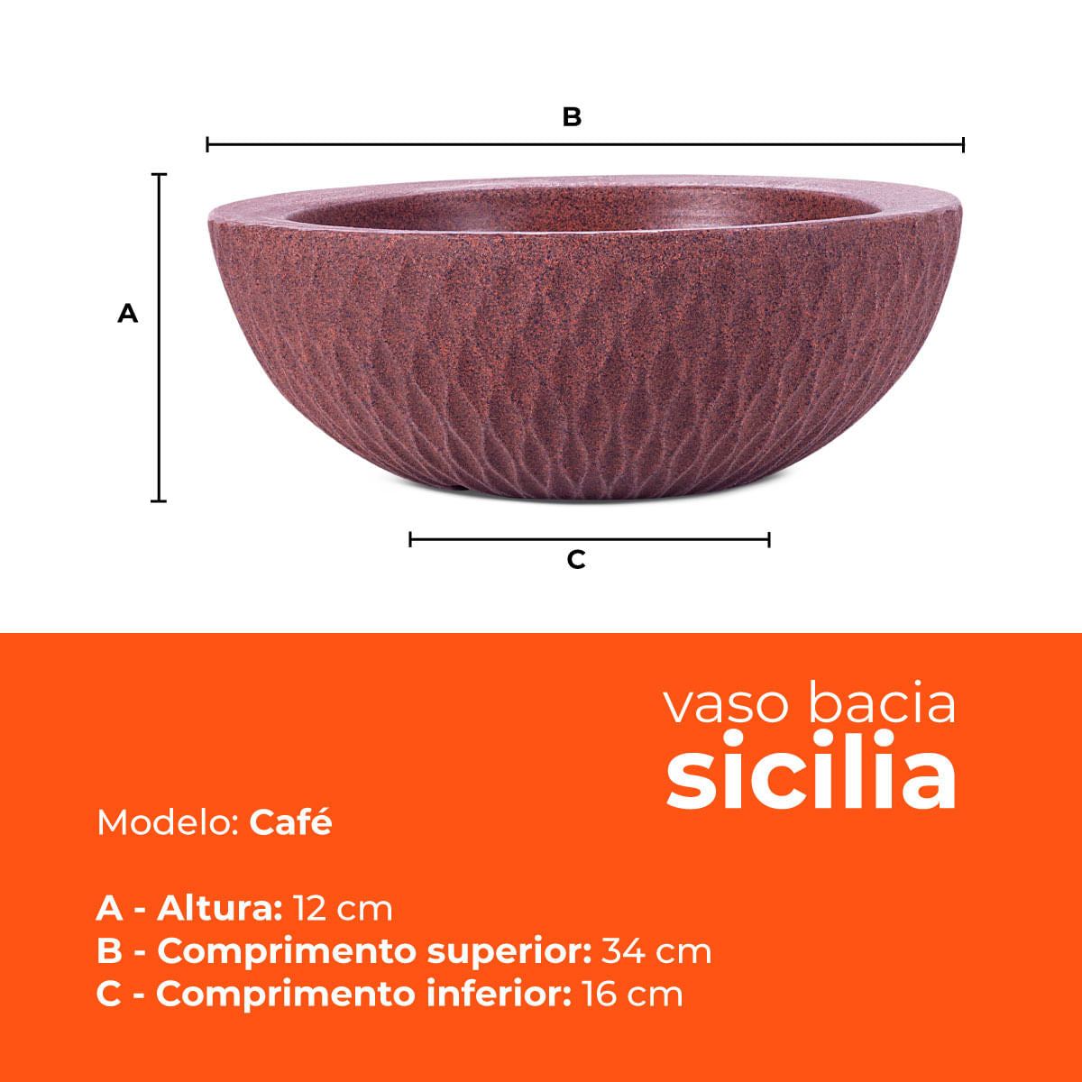 Vaso Bacia Sicilia Café 12 Terrano