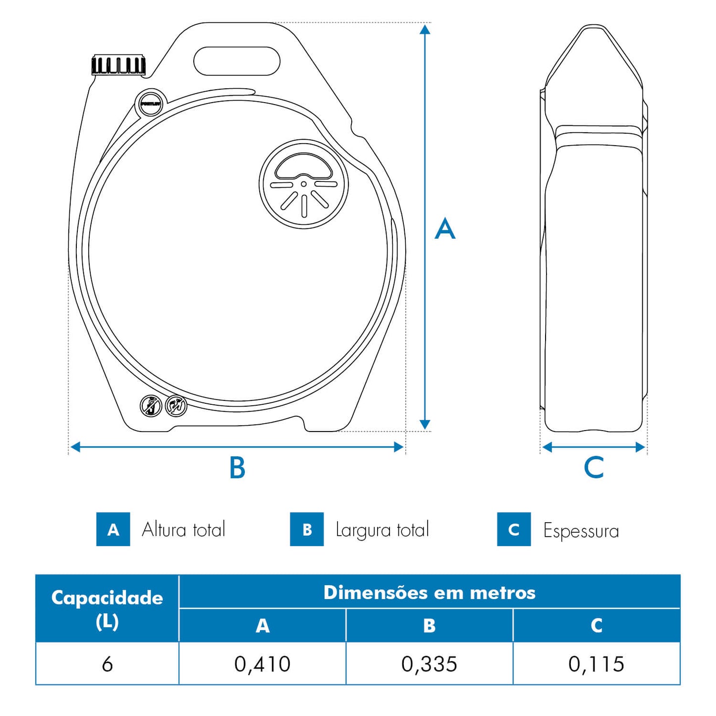 Coletor p/ Água De Banho 6L Fortlev
