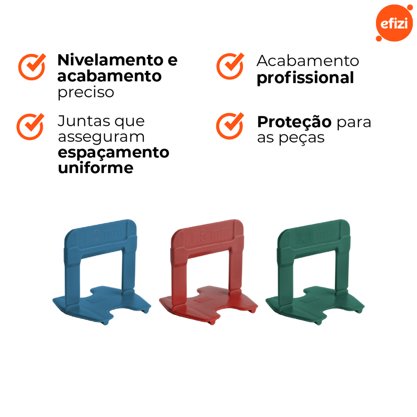 Espaçador Nivelador 1,5 mm (VERMELHO) C/500 Pçs