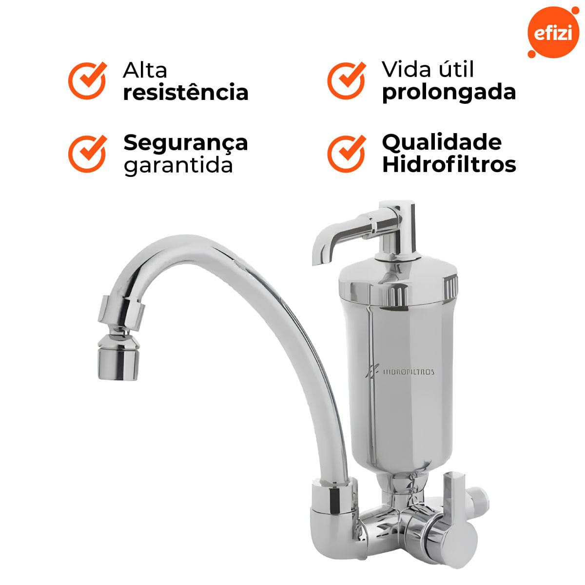 Filtro Pop Torneira De Parede 15 Micra Cromado Hidrofiltros