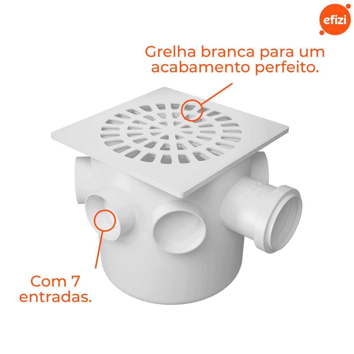 Caixa Sifonada Quadrada 150x150x50 Fortlev