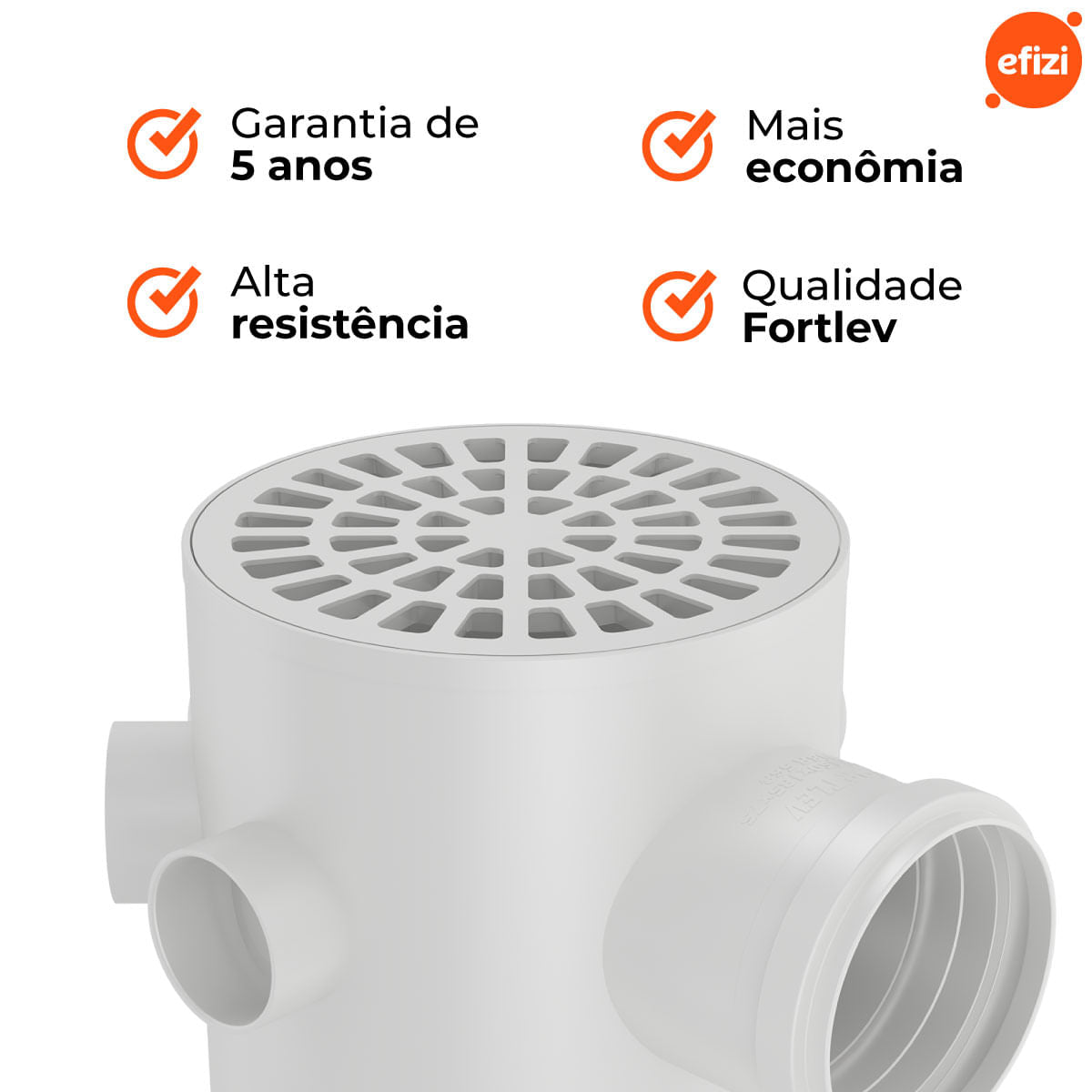 Caixa Sifonada Redonda 150x185x75 Fortlev