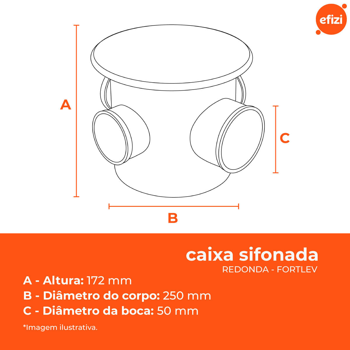Caixa Sifonada Redonda 250x172x50 Fortlev