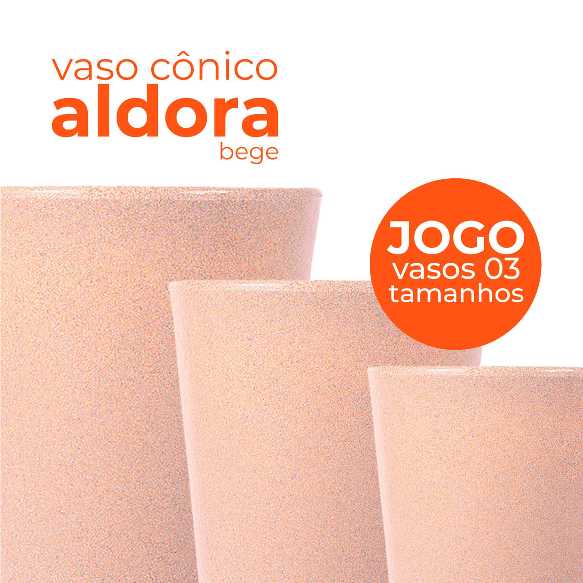 Jogo Vasos 3 Tamanhos Aldora Bege Terrano