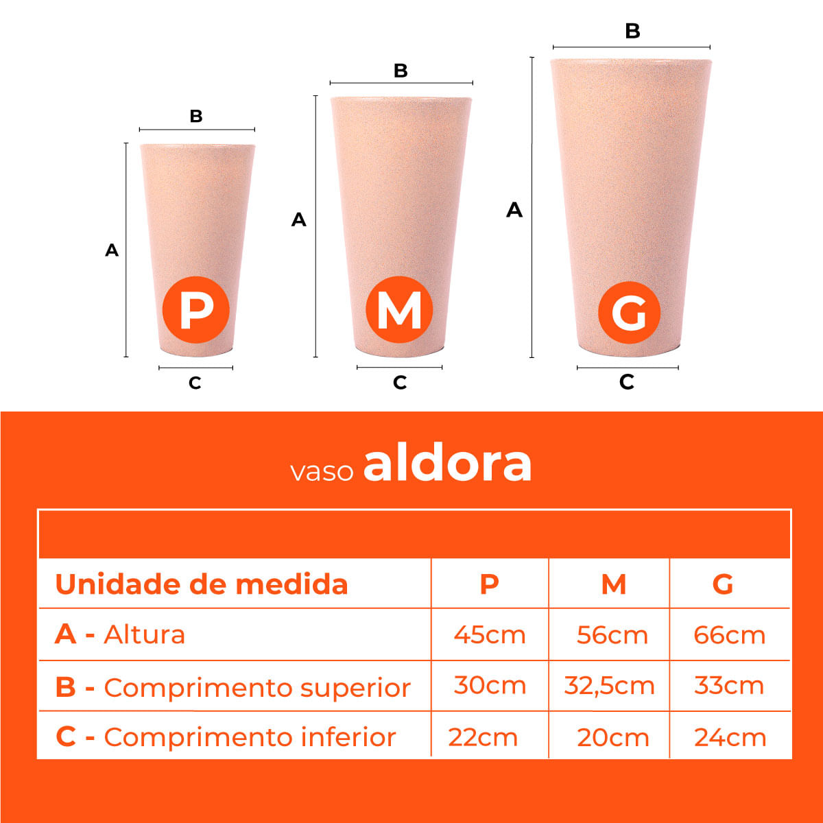 Jogo Vasos 3 Tamanhos Aldora Bege Terrano