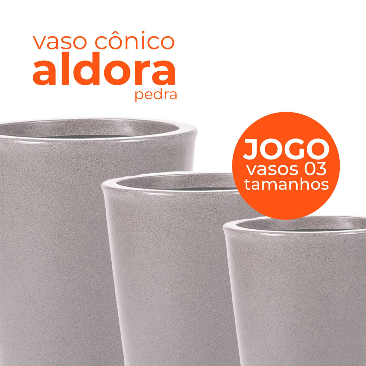 Jogo Vasos 3 Tamanhos Aldora Pedra Terrano