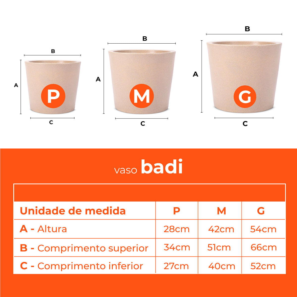 Jogo Vasos 3 Tamanhos Badi Bege Terrano
