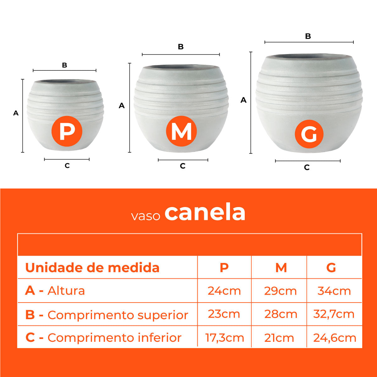 Jogo Vasos 3 Tamanhos Canela Cinza Terrano