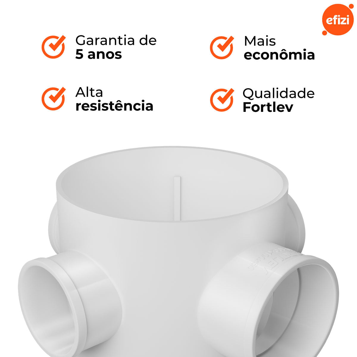 Kit 6 Corpos Caixa Sifonada 100x100x50 Fortlev