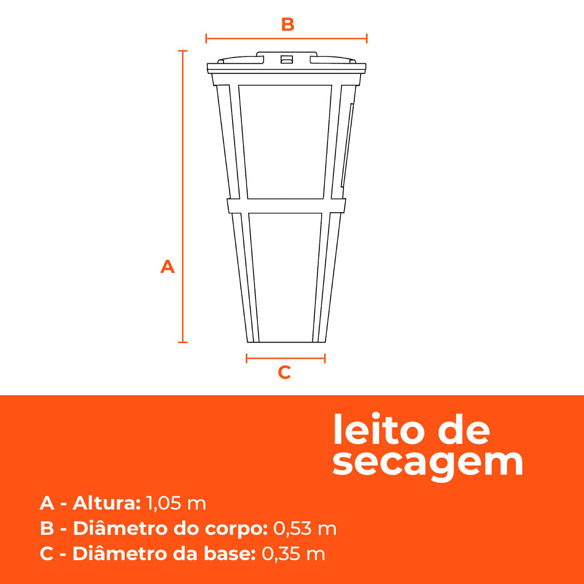 Kit Biodigestor 1.500L/dia Tecnipar e Leito de Secagem Tecnipar