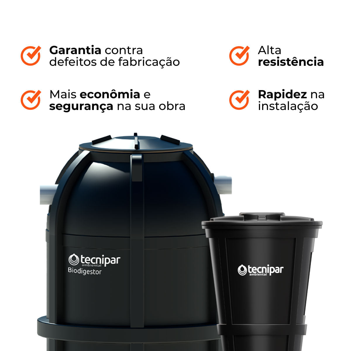 Kit Biodigestor 1.500L/dia Tecnipar e Leito de Secagem Tecnipar