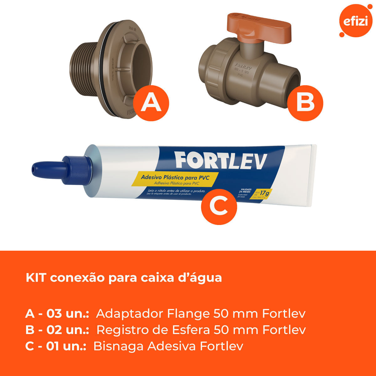 Kit Conexão Instalação Caixa d Água Flange