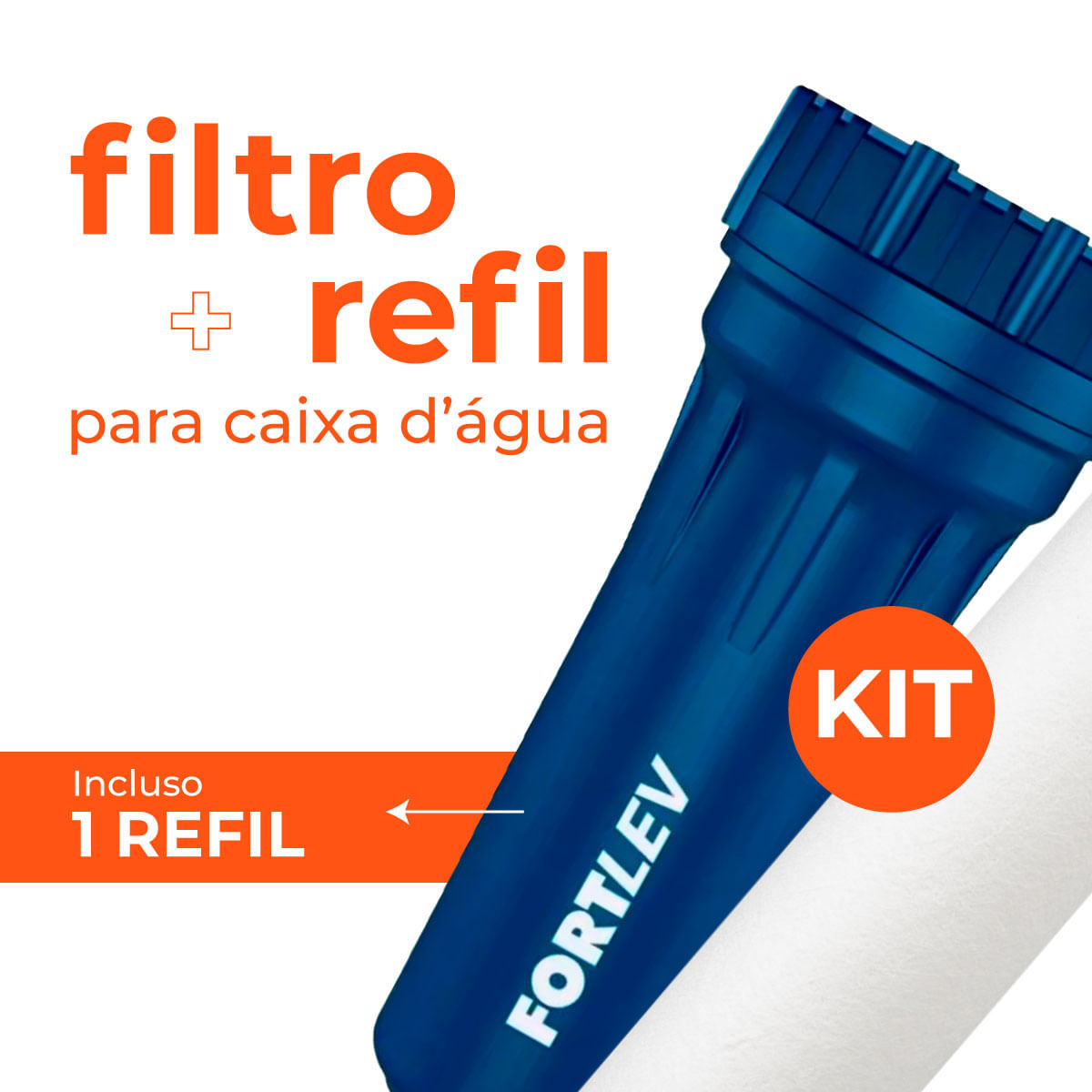 Kit Filtro Cavalete Para Caixa D'Água com Refil Fortlev