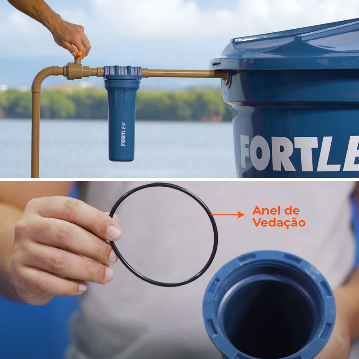 Kit Filtro Cavalete Para Caixa D'Água com Refil Fortlev