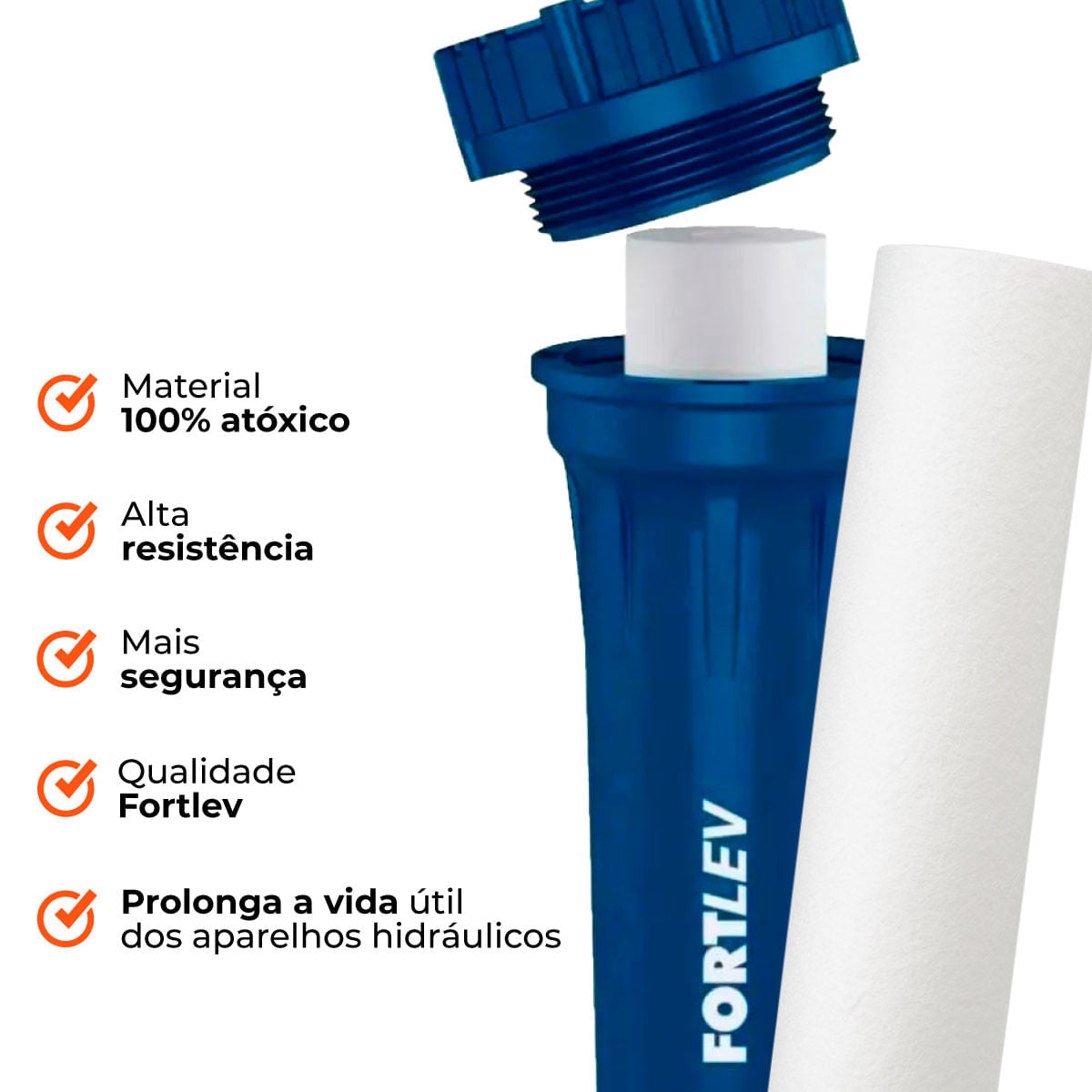 Kit Filtro Cavalete Para Caixa D'Água com Refil Fortlev