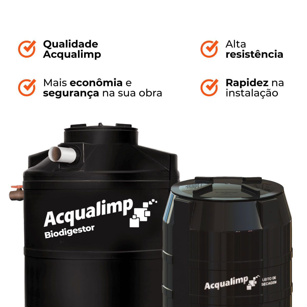 Kit Biodigestor 1.500L/dia e Leito de Secagem Acqualimp