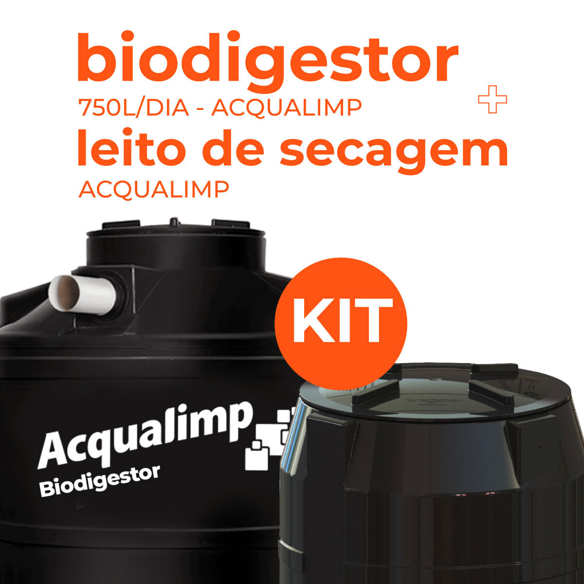 Kit Biodigestor 750L/dia e Leito de Secagem Acqualimp