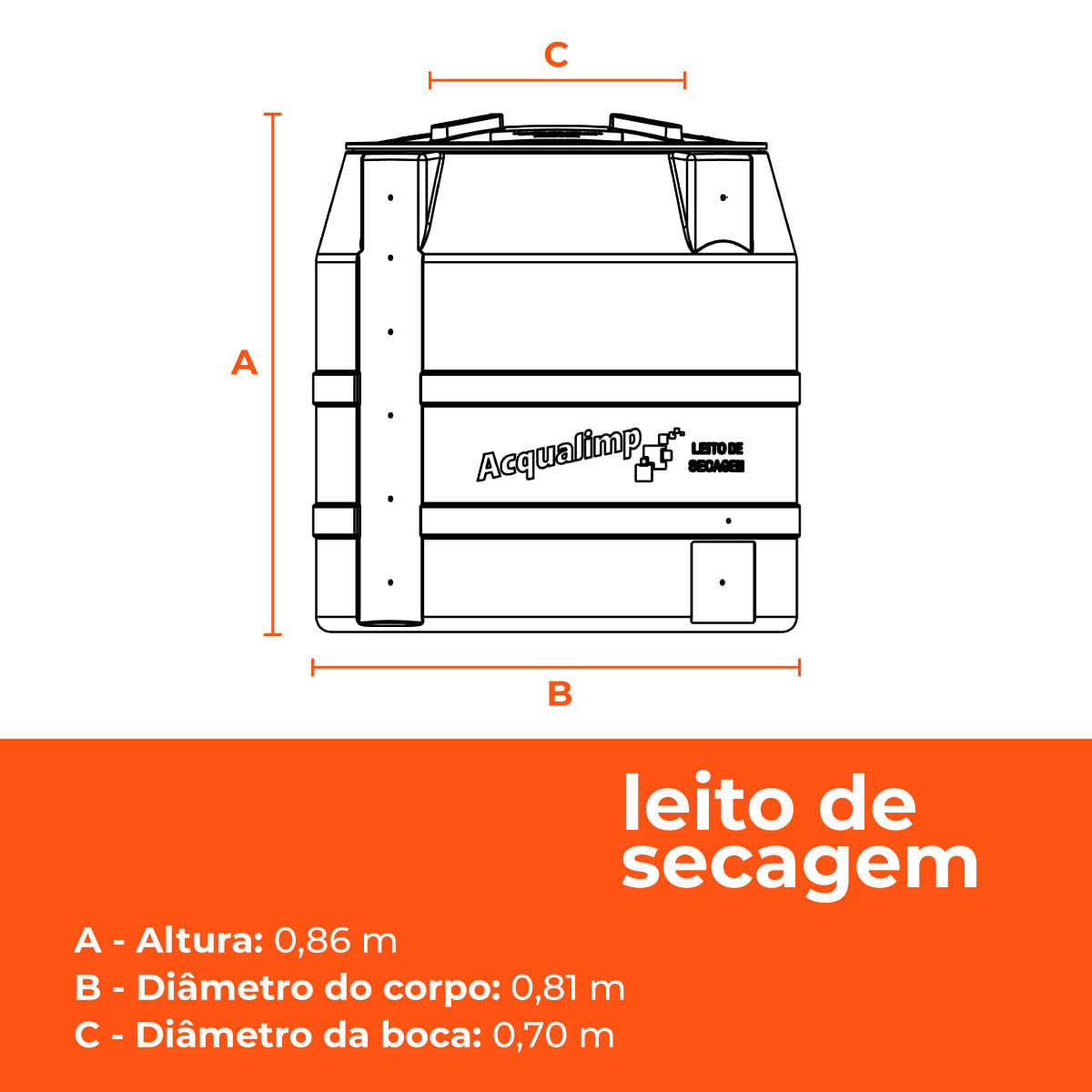Kit Biodigestor 750L/dia e Leito de Secagem Acqualimp