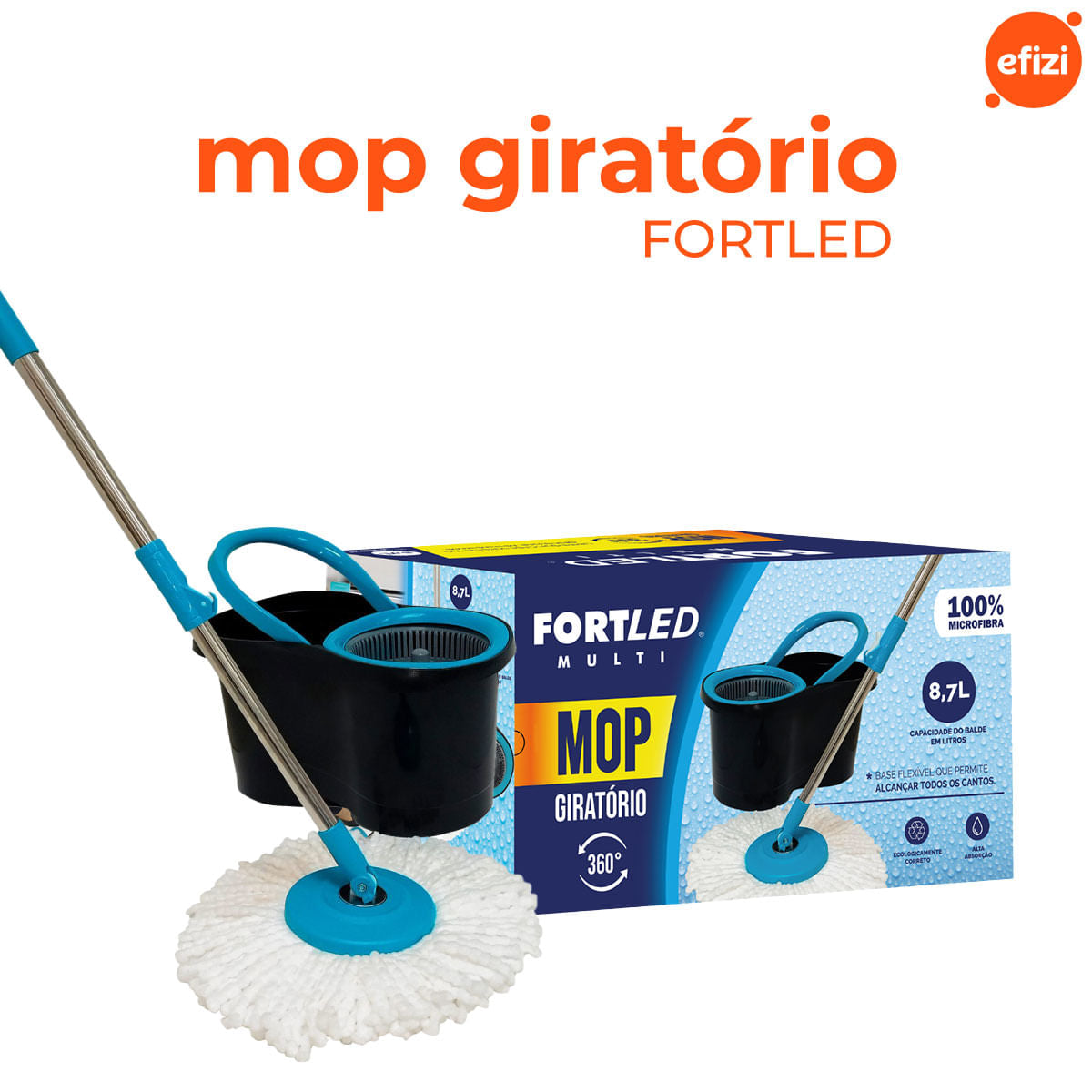 Mop Giratório de Microfibra Fortled