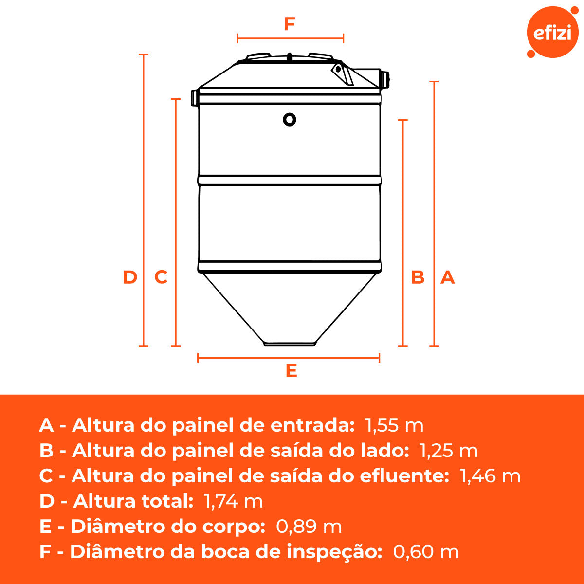 Fossa Séptica Biodigestor 700L/Dia Fortlev
