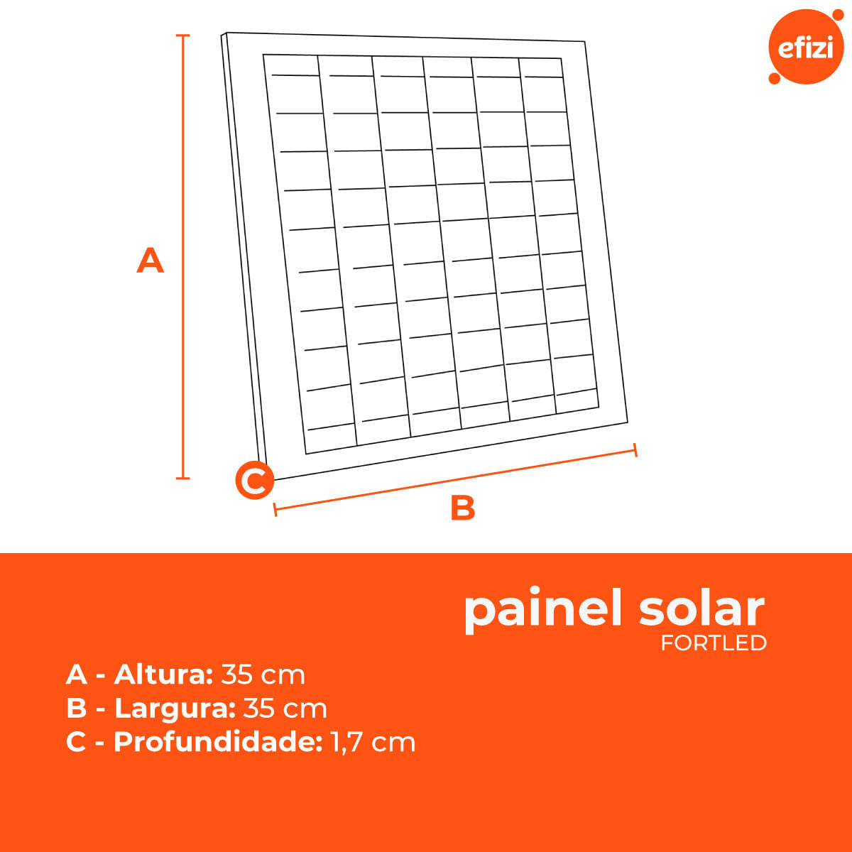 Refletor com Painel Solar 200W Fortled