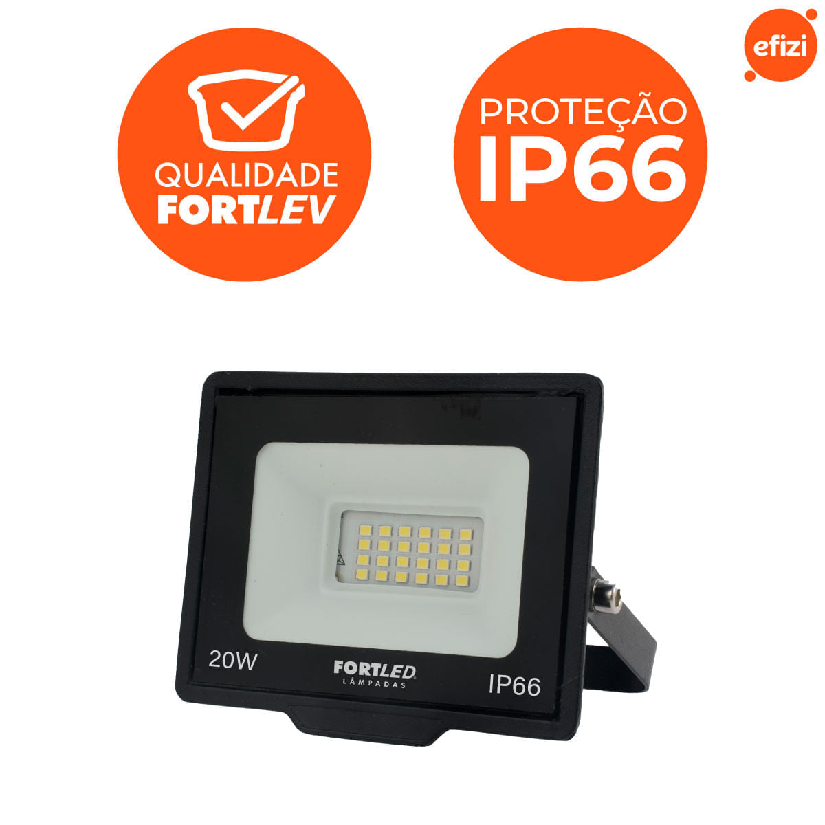 Refletor Led 20W Luz Amarela 3000K Fortled