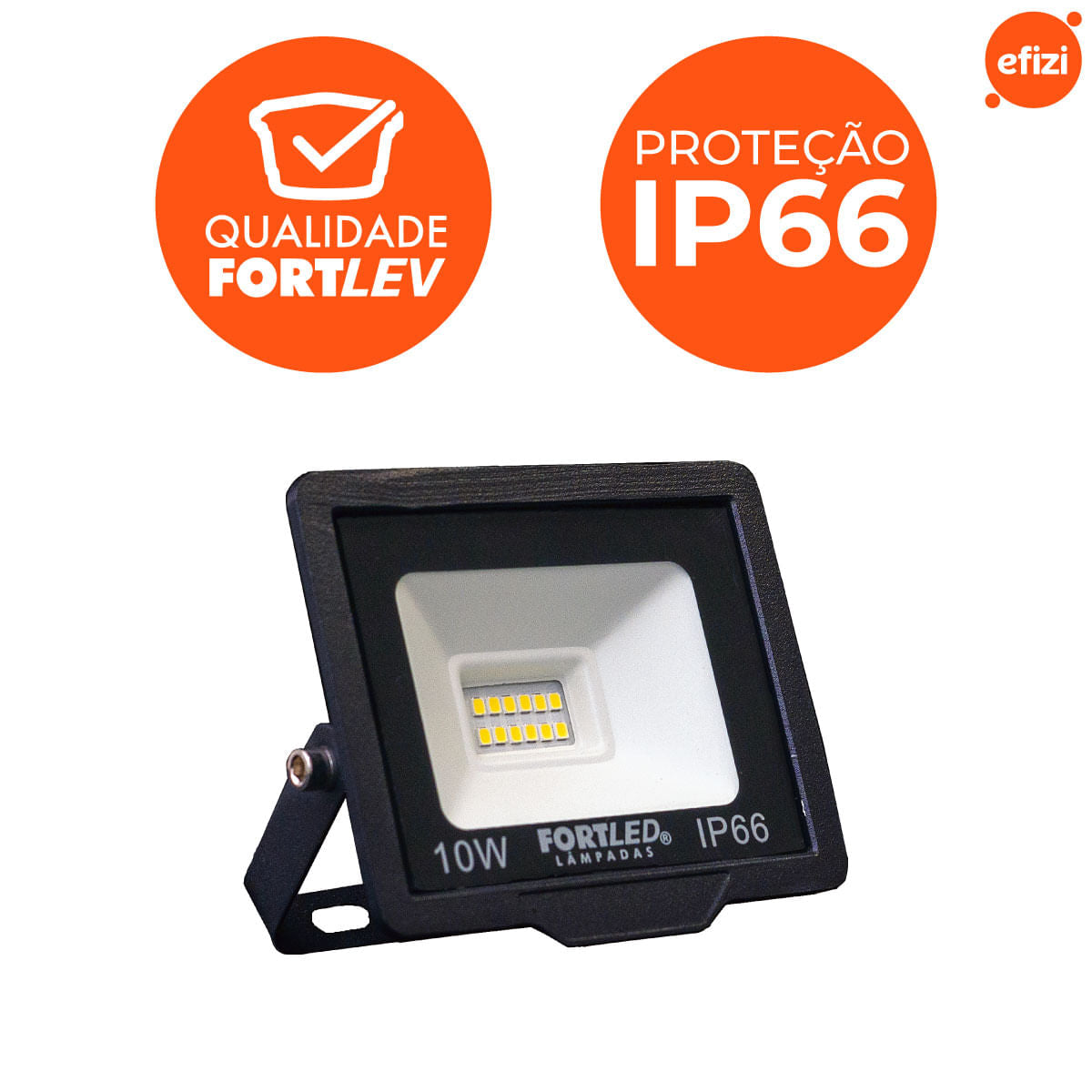 Refletor Slim 10W Luz Branca 6500k Fortled