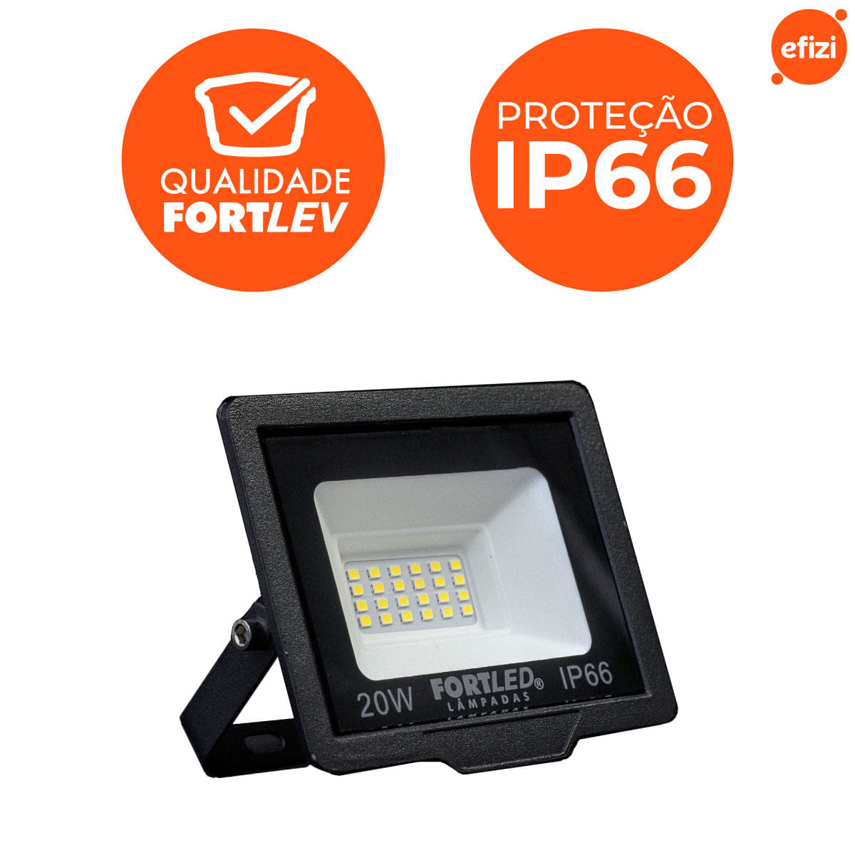 Refletor Slim 20W Luz Branca 6500k Fortled