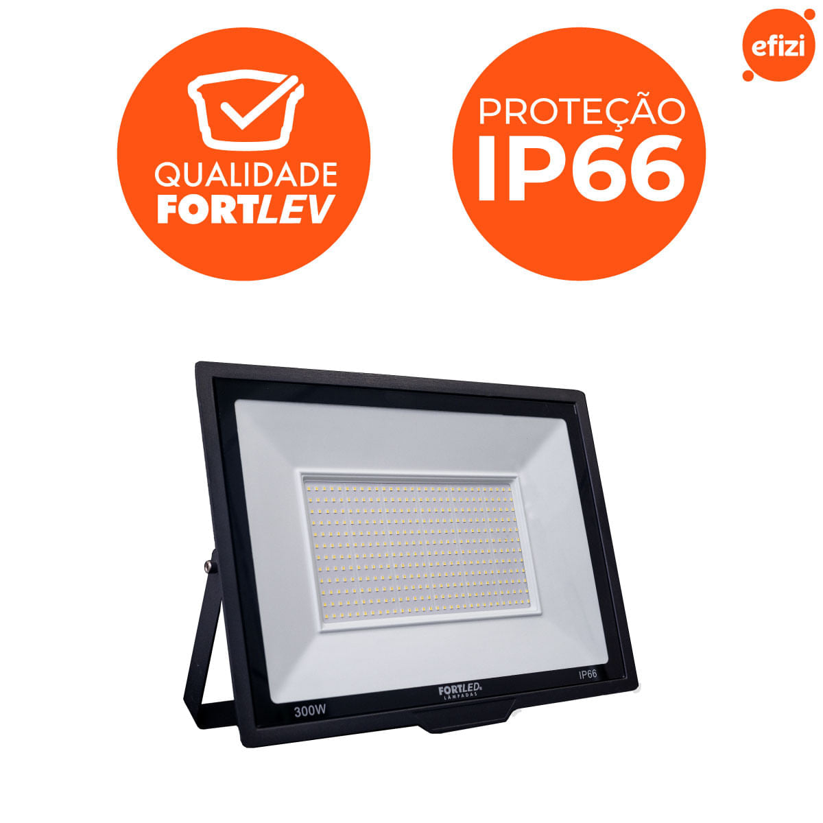 Refletor Slim 300W Luz Branca 6500k Fortled