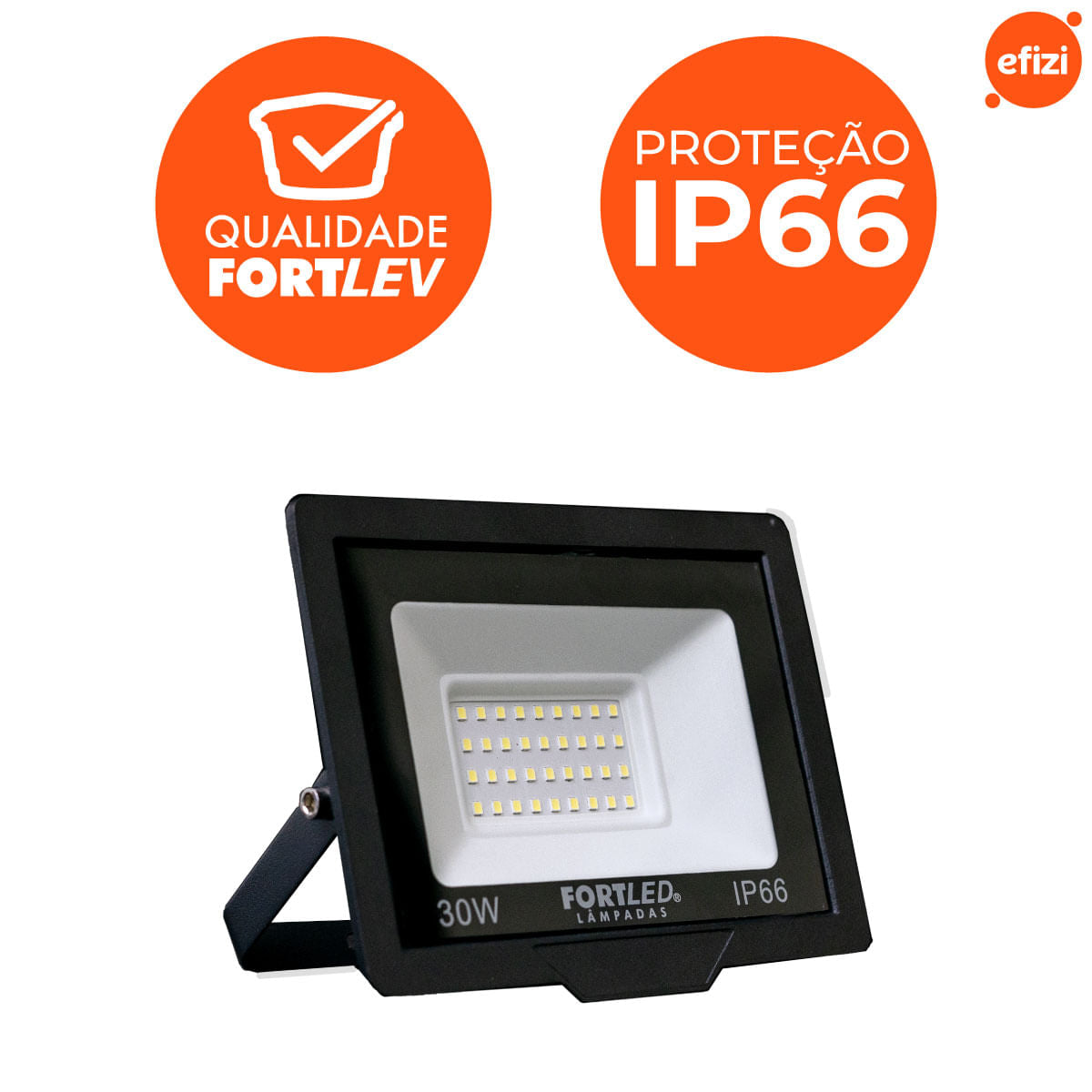 Refletor Slim 30W Luz Branca 6500k Fortled