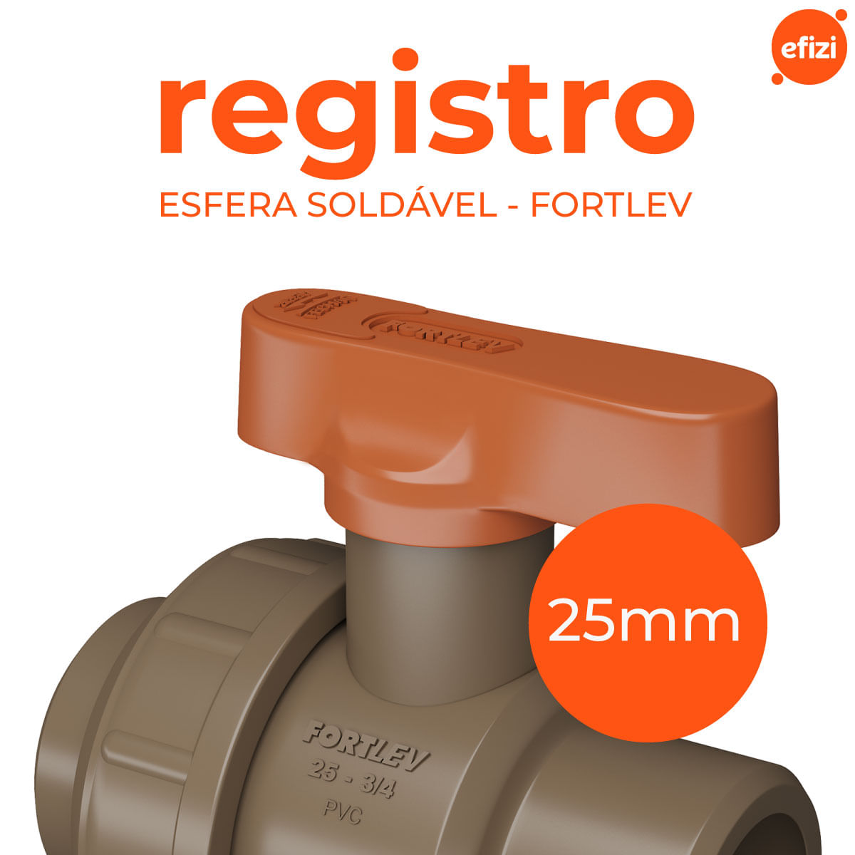 Registro Esfera Soldável União 25mm Fortlev