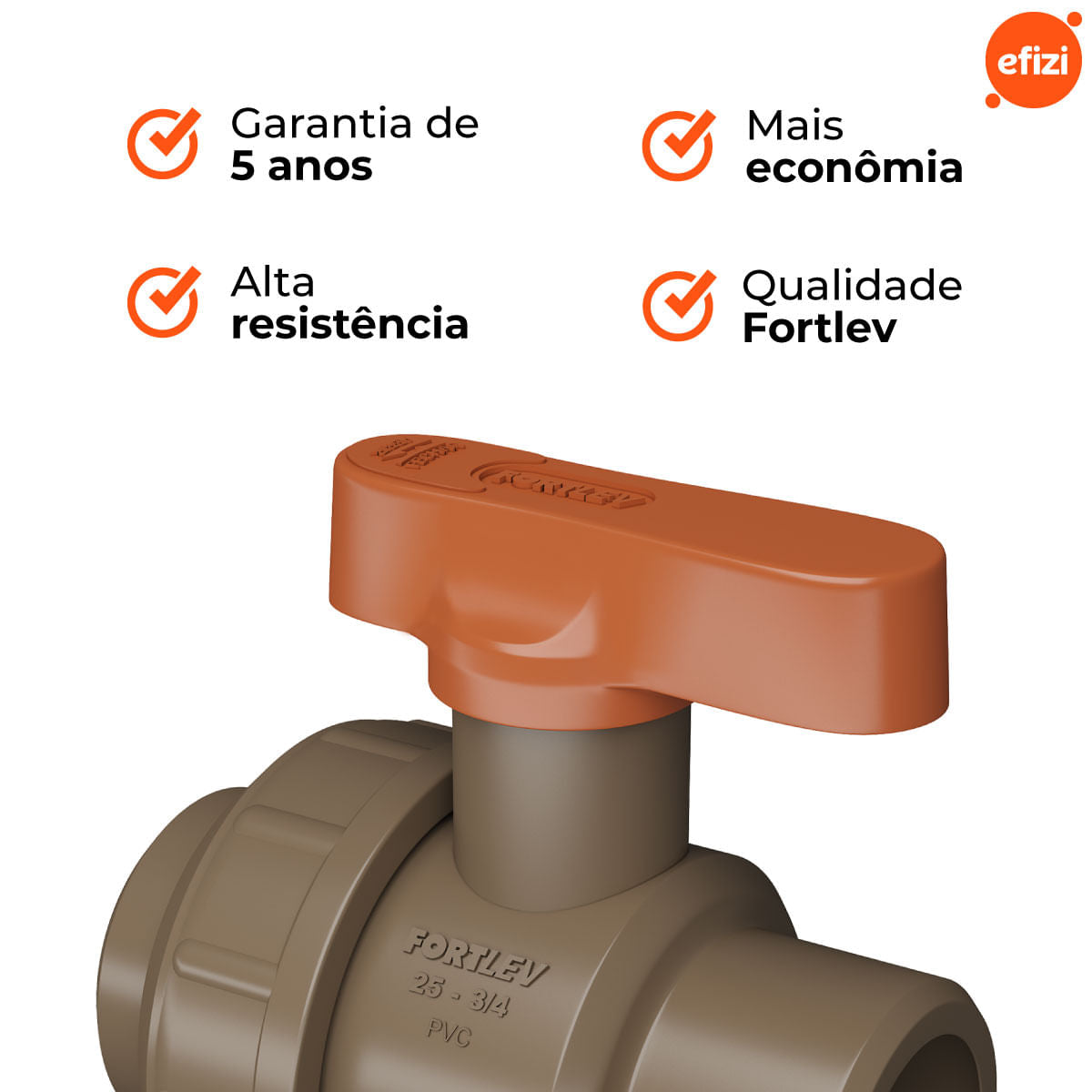Registro Esfera Soldável União 25mm Fortlev