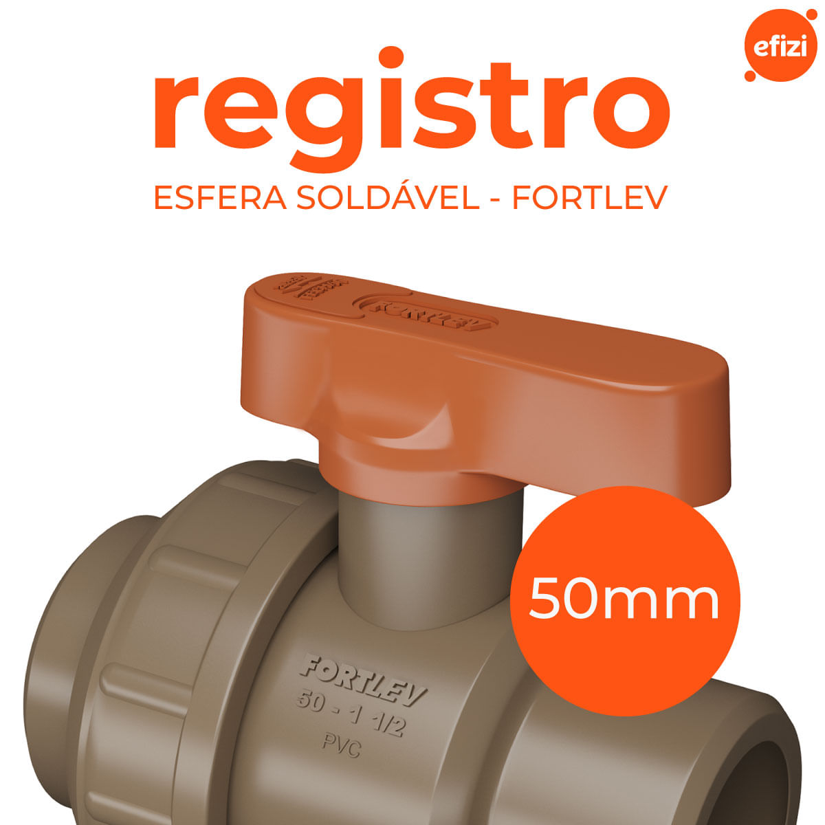 Registro Esfera Soldável União 50mm Fortlev