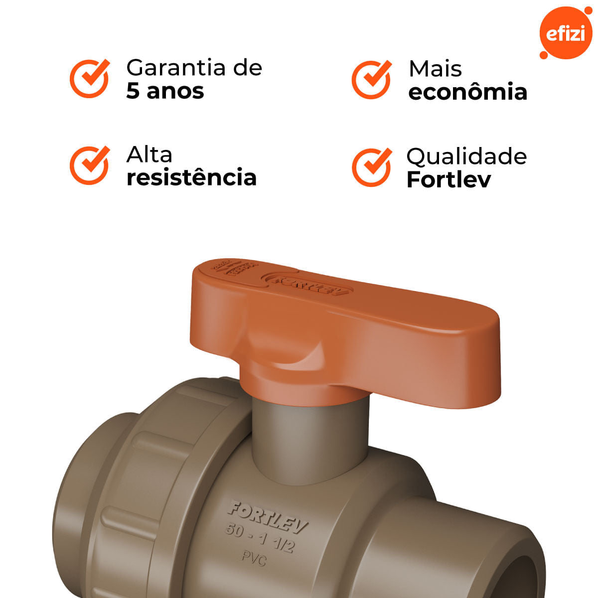 Registro Esfera Soldável União 50mm Fortlev
