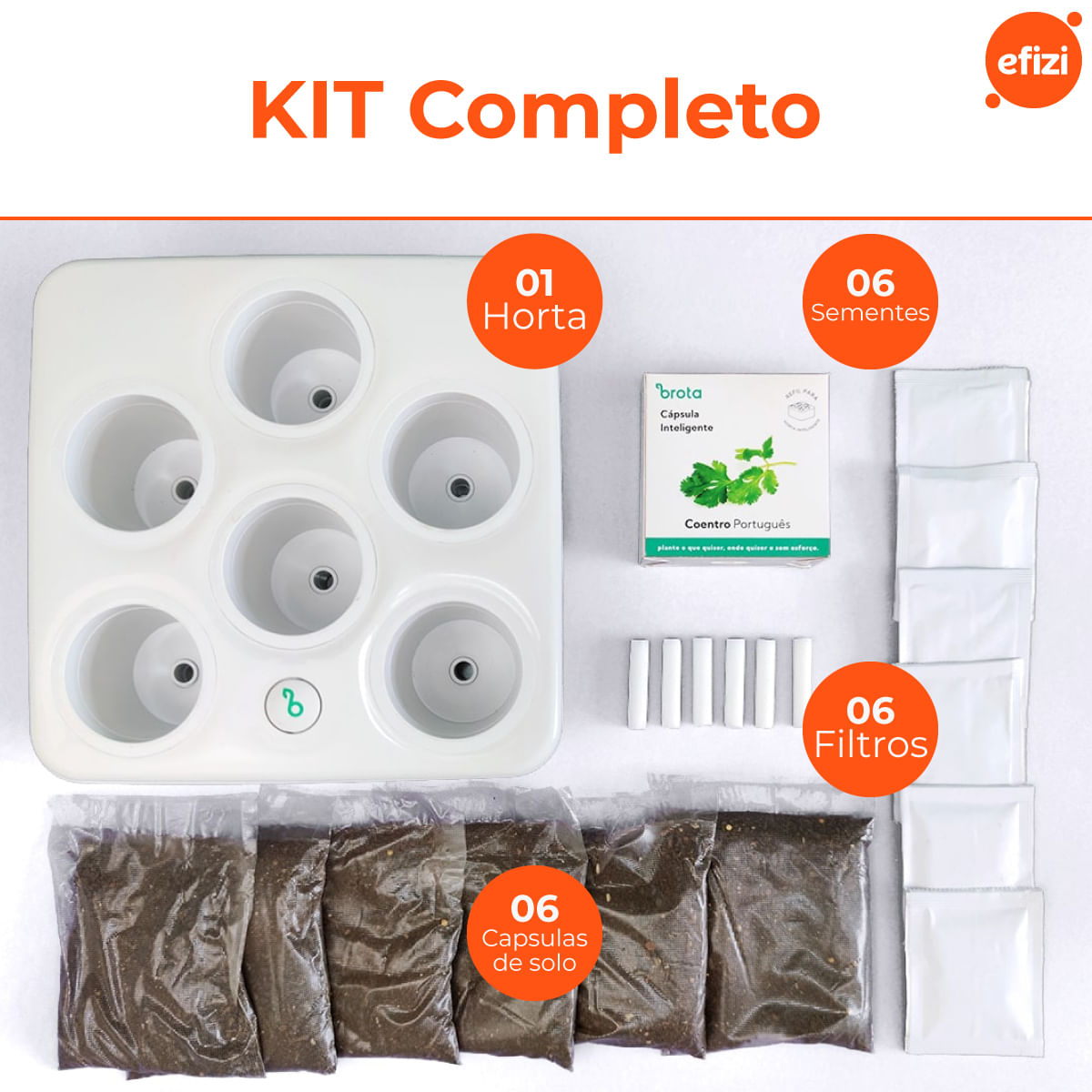 Vaso Horta Autoirrigavel Inteligente Branco Brota