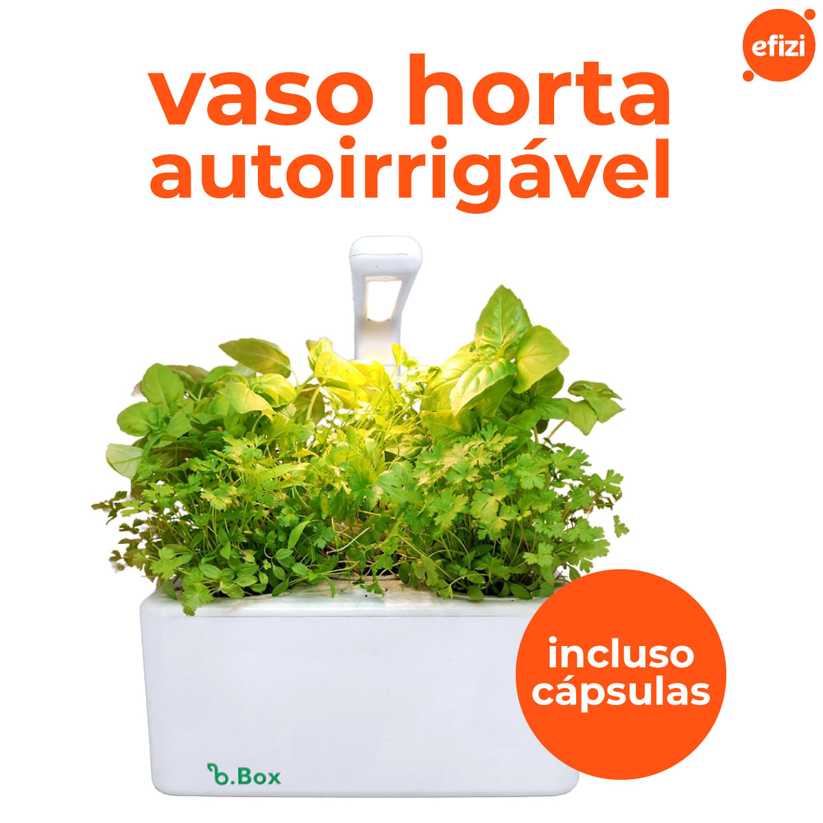 Vaso Horta Autoirrigavel Inteligente com LED Branco Brota