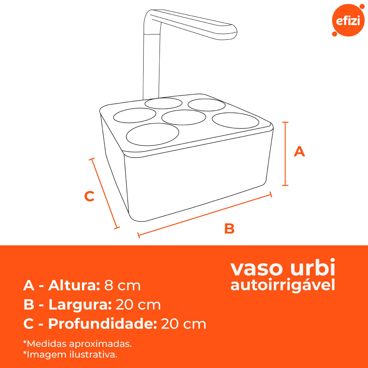 Vaso Horta Autoirrigavel Inteligente com LED Branco Brota