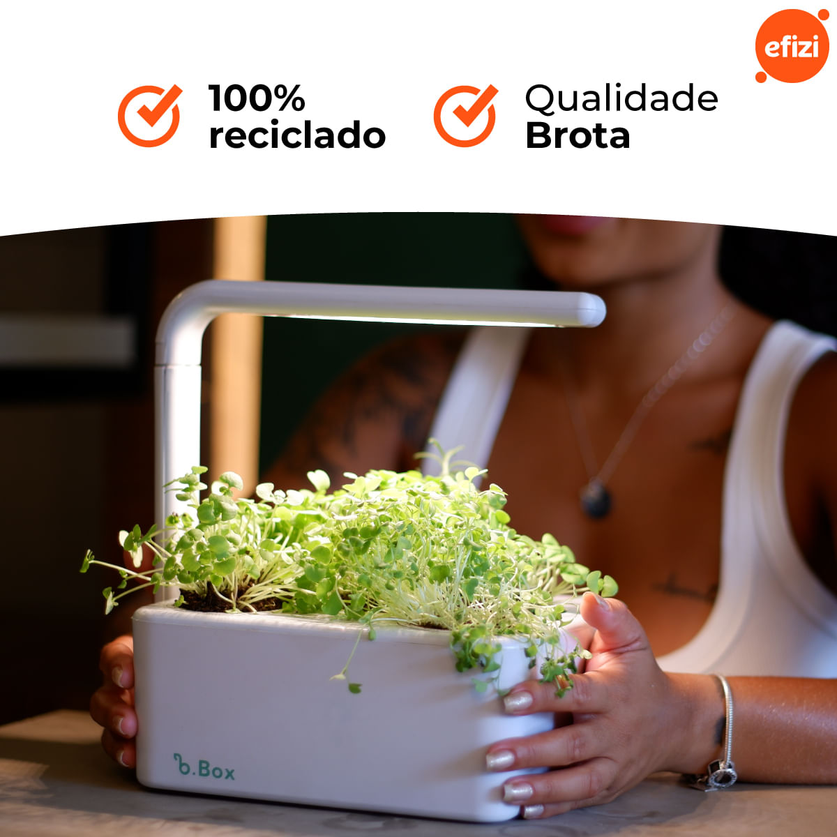 Vaso Horta Autoirrigavel Inteligente com LED Branco Brota