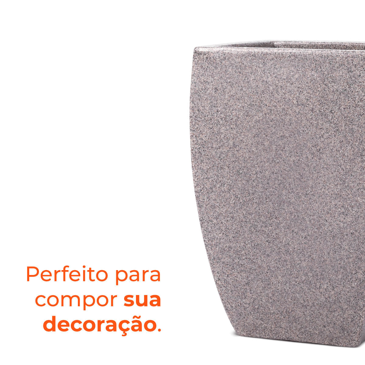Vaso Quadrado Apolo Pedra 45 Terrano