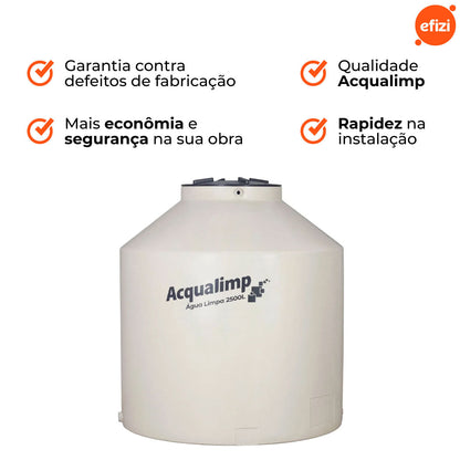 Caixa D'Água com Filtro e Boia Água Limpa 2.500L Acqualimp