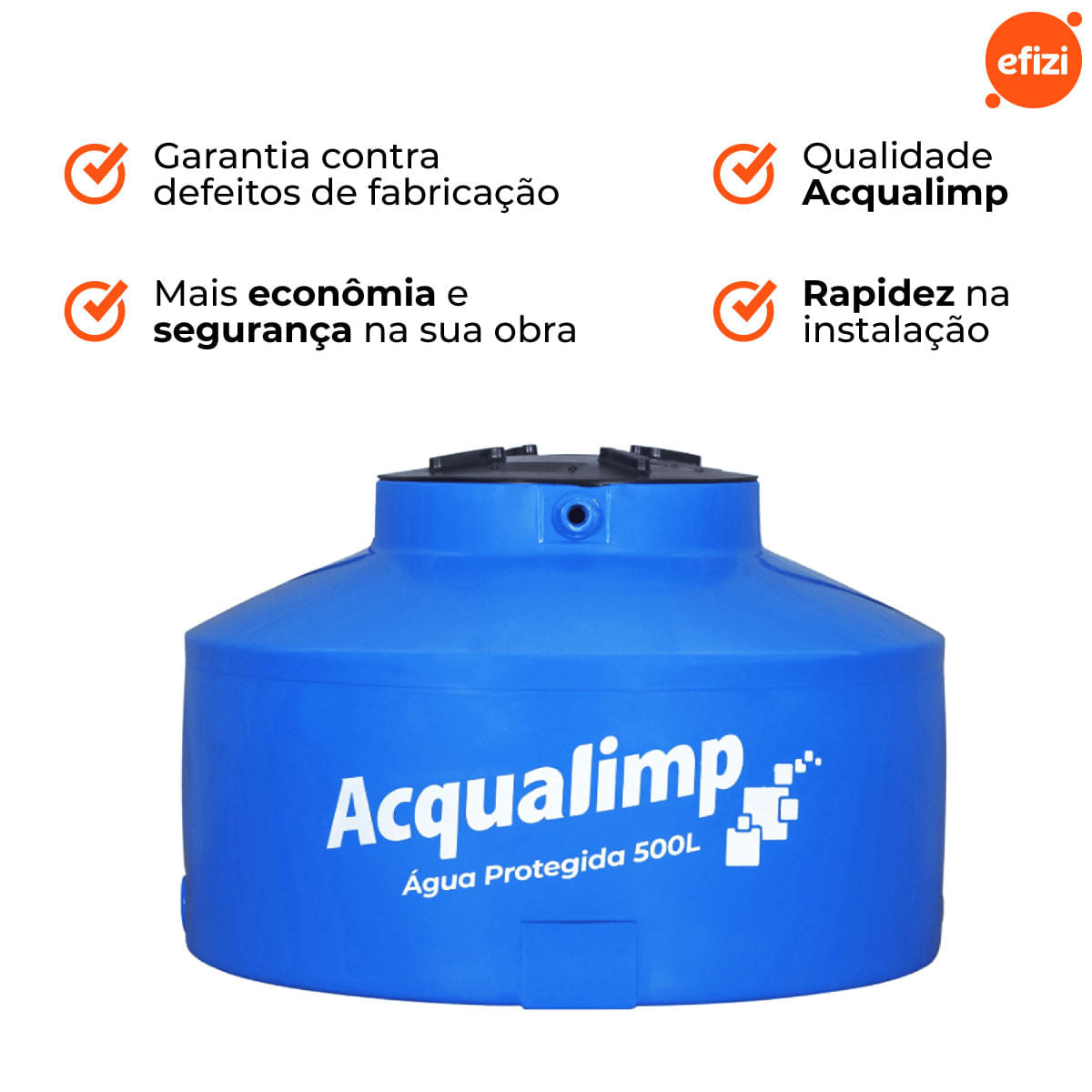 Caixa D'Água Água Protegida 500L Acqualimp