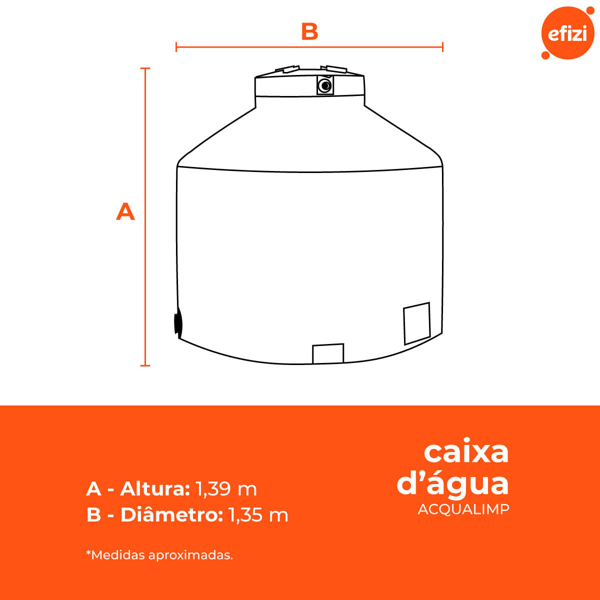 Caixa D'Água Água Protegida 1.750L Acqualimp