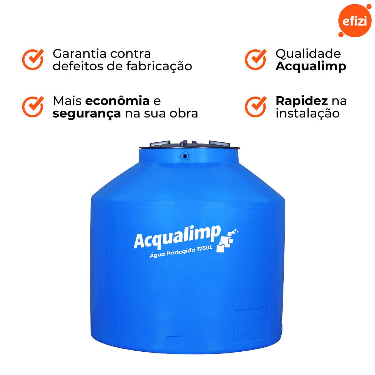 Caixa D'Água Água Protegida 1.750L Acqualimp